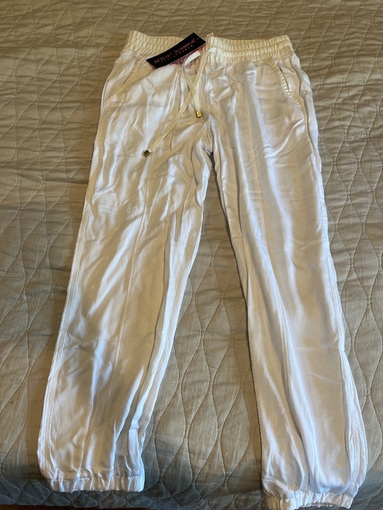 Betsey Johnson Pants - NEW Betsey Johnson White Joggers with Gold Details; Size S
